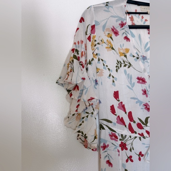 Love Stitch white Floral Flowy dress garden party summer picnic - Picture 3 of 8